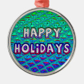 Italiaanse Blauwe Zeemeermin Motief Art Print Metalen Ornament (Voorkant)