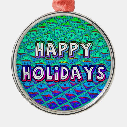 Italiaanse Blauwe Zeemeermin Motief Art Print Metalen Ornament (Voorkant)