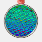 Italiaanse Blauwe Zeemeermin Motief Art Print Metalen Ornament (Voorkant)