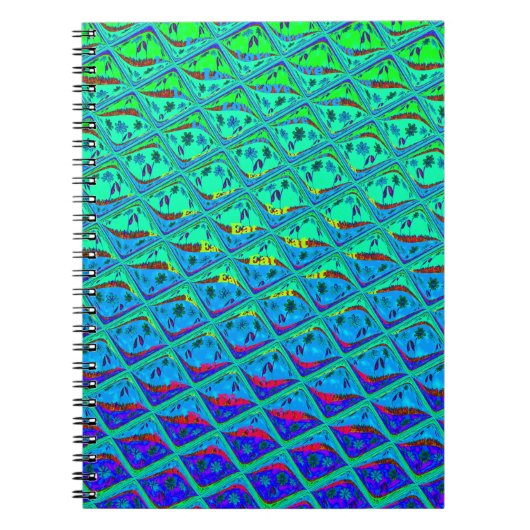 Italiaanse Blauwe Zeemeermin Motief Art Print Notitieboek (Voorkant)