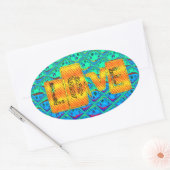 Italiaanse Blauwe Zeemeermin Motief Art Print Ovale Sticker (Envelop)