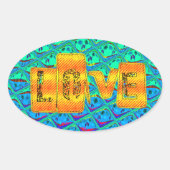 Italiaanse Blauwe Zeemeermin Motief Art Print Ovale Sticker (Voorkant)