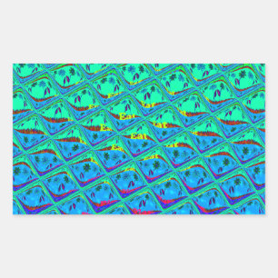 Italiaanse Blauwe Zeemeermin Motief Art Print Rechthoekige Sticker