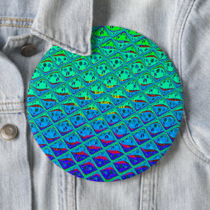 Italiaanse Blauwe Zeemeermin Motief Art Print Ronde Button 6,0 Cm