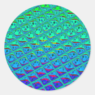 Italiaanse Blauwe Zeemeermin Motief Art Print Ronde Sticker