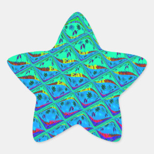 Italiaanse Blauwe Zeemeermin Motief Art Print Ster Sticker