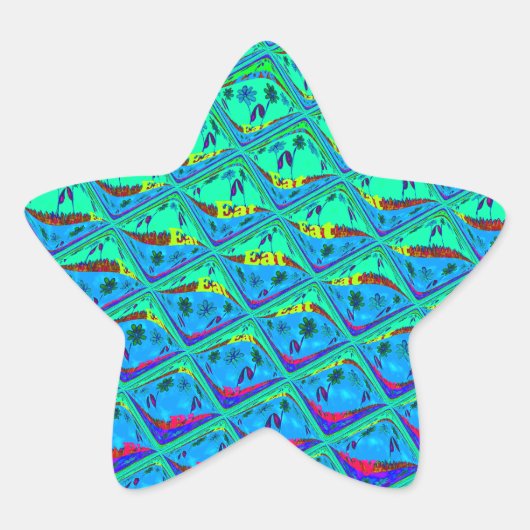 Italiaanse Blauwe Zeemeermin Motief Art Print Ster Sticker (Voorkant)