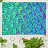 Italiaanse Blauwe Zeemeermin Motief Art Print Theedoek (Gevouwen)