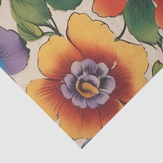 Italiaanse Bloem Print Decoupage / Tissuepapier (Detail)