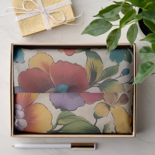 Italiaanse Bloem Print Decoupage / Tissuepapier (Geschenk)