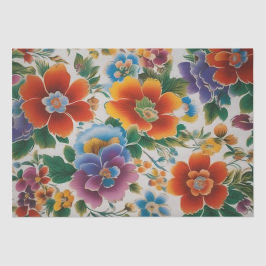Italiaanse bloemendruk decoupage / tissuepapier (Voorkant)