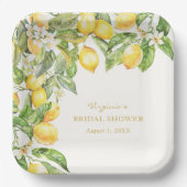 Italiaanse bloemige bruidsdouche papieren bord (Voorkant)