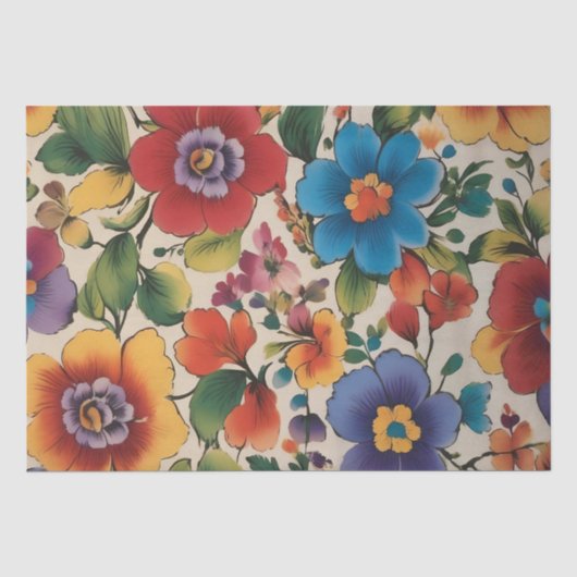 Italiaanse bloemprint decoupage / tissuepapier (Voorkant)