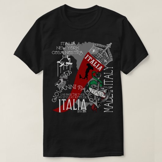 ITALIAANSE BOOT-SHIRT IN ITALIË T-SHIRT (Design voorkant)