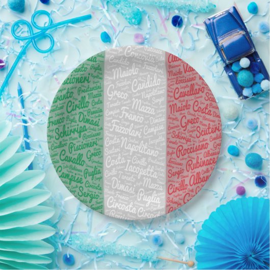 Italiaanse Borden voor reünie over gezinsherenigin Papieren Bordje (Feest)