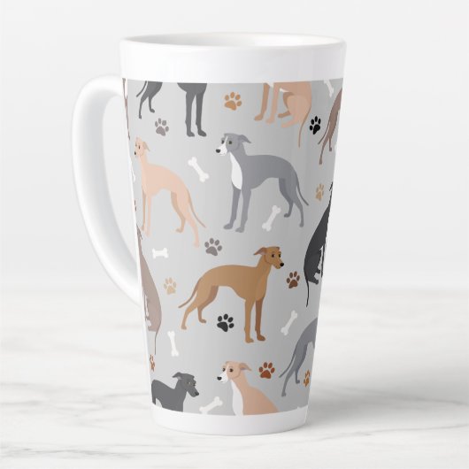 Italiaanse Botten van Greyhound Dog en Mok van Paw (Linkerhoek)