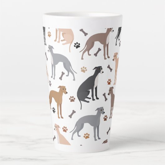 Italiaanse Botten van Greyhound Dog en Mok van Paw (Voorkant)