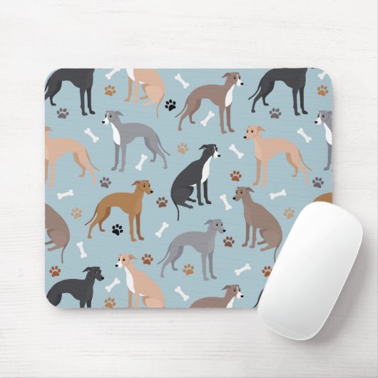 Italiaanse Botten van Greyhound Dog en Muismat van (Met muis)