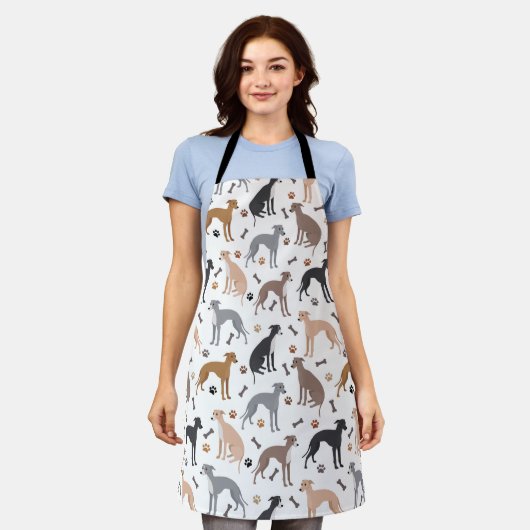 Italiaanse Botten van Greyhound Dog en Paws Apron Schort (Gedragen)