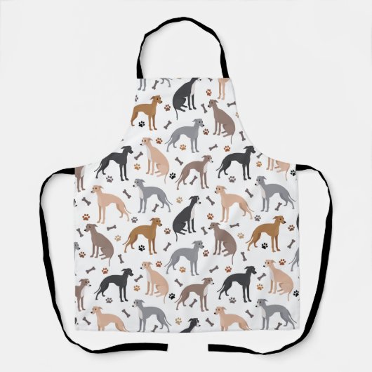 Italiaanse Botten van Greyhound Dog en Paws Apron Schort (Voorkant)