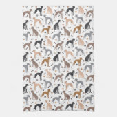 Italiaanse Botten van Greyhound Dog en Paws Kitche Theedoek (Verticaal)