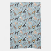 Italiaanse Botten van Greyhound Dog en Paws Kitche Theedoek (Verticaal)