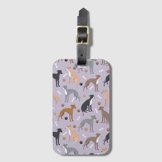 Italiaanse Botten van Greyhound Dog en poten Bagagelabel (Voorkant (verticaal))