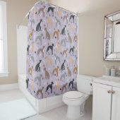 Italiaanse Botten van Greyhound Dog en poten Douchegordijn (In situ)