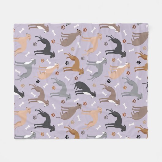 Italiaanse Botten van Greyhound Dog en poten Fleece Deken (Voorkant (Horizontaal))