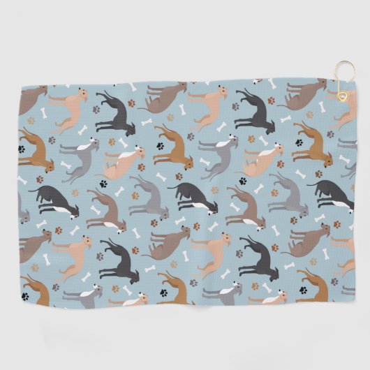 Italiaanse Botten van Greyhound Dog en poten Golfhanddoek (Horizontaal)