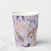 Italiaanse Botten van Greyhound Dog en poten Papieren Bekers (Achterkant)