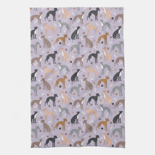 Italiaanse Botten van Greyhound Dog en poten Theedoek (Verticaal)