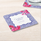 Italiaanse bougainvillea bruidsfeest kartonnen onderzetters (Schuin)
