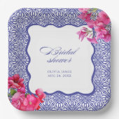 Italiaanse bougainvillea bruidsfeest papieren bordje (Voorkant)