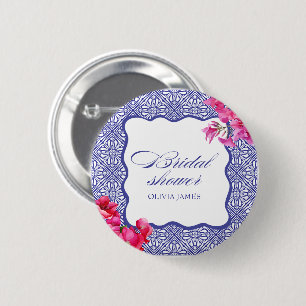 Italiaanse bougainvillea bruidsfeest ronde button 5,7 cm