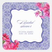 Italiaanse bougainvillea bruidsfeest vierkante sticker (Voorkant)