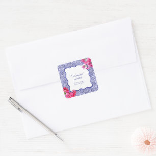 Italiaanse bougainvillea bruidsfeest vierkante sticker