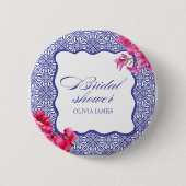 Italiaanse bougainvillea bruidsuitnodiging ronde button 5,7 cm (Voorkant)