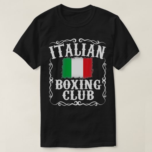Italiaanse Boxing Club  Boxer Italië Vlag Gift T-shirt (Design voorkant)
