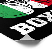Italiaanse boxinghandschoenen Italië Vlagboxingtea Poster (Hoek)