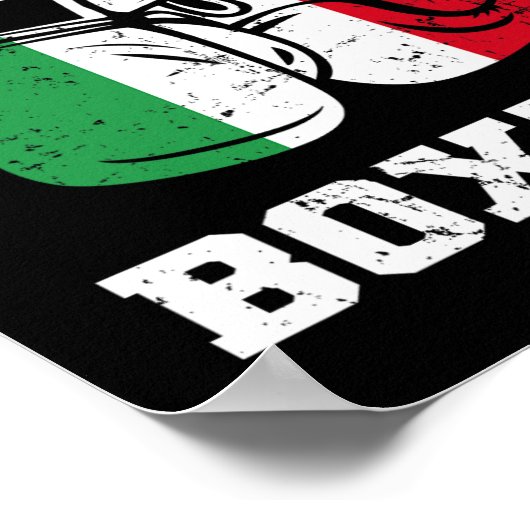 Italiaanse boxinghandschoenen Italië Vlagboxingtea Poster (Hoek)