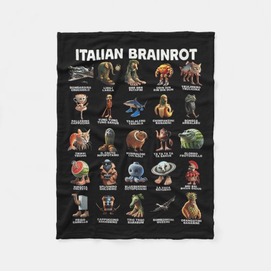 Italiaanse Brain Rot Italiaanse Brainrot Grappige  Fleece Deken (Voorkant)