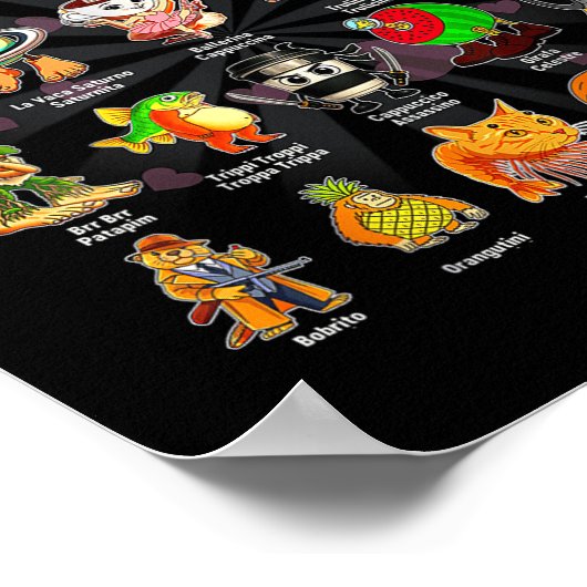 Italiaanse Brain Rot Italiaanse Brainrot Grappige  Poster (Hoek)