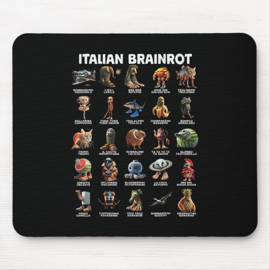 Italiaanse Brain Rot Italiaanse Hersenrot Grappige Muismat (Voorkant)
