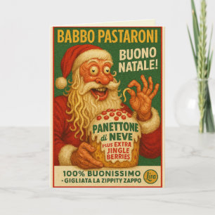 Italiaanse Brainrot Babbo Pastaroni Kerstmis Kaart