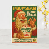 Italiaanse Brainrot Babbo Pastaroni Kerstmis Kaart (Gele Bloem)