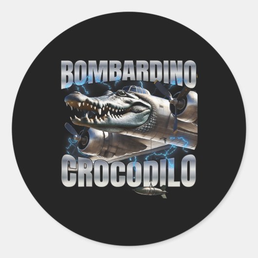 Italiaanse Brainrot Bombardino Crocodilo Ronde Sticker (Voorkant)
