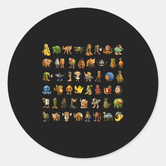 Italiaanse Brainrot Gen-z Meme Grappige Brain Rot Ronde Sticker (Voorkant)