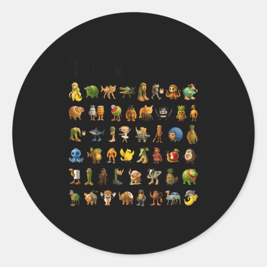 Italiaanse Brainrot Gen-z Meme Grappige Brain Rot  Ronde Sticker (Voorkant)