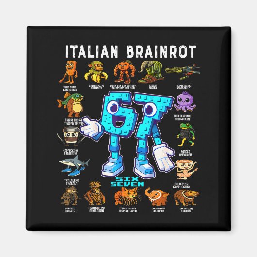 Italiaanse Brainrot Grappige 67 Meme Verjaardagsde Magneet (Voorkant)